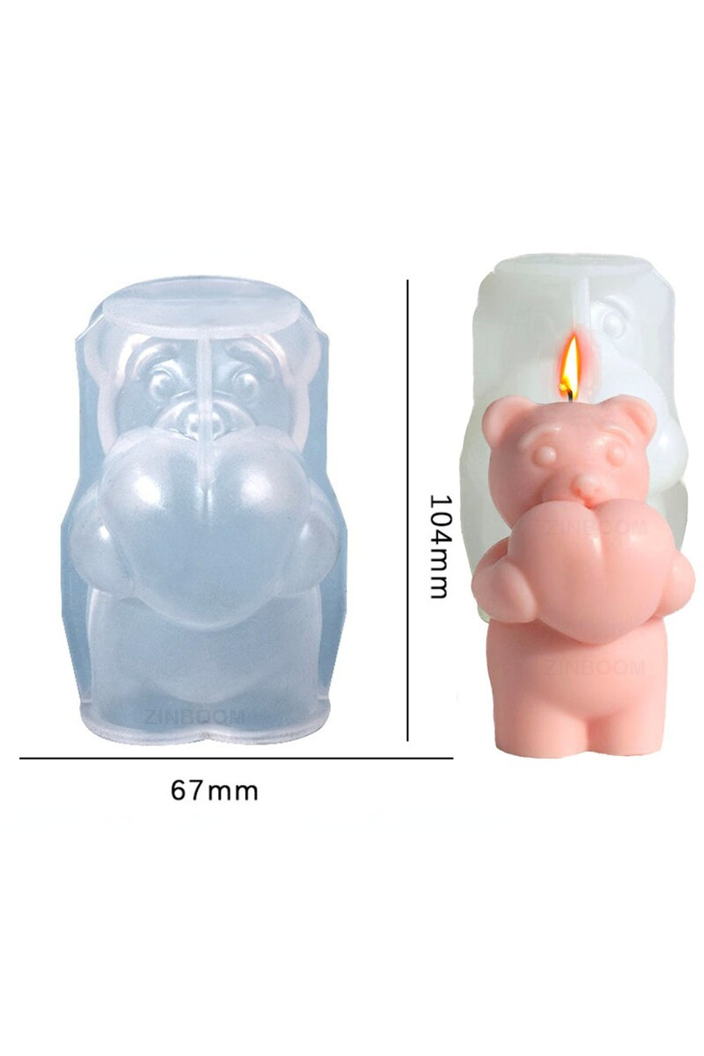 Bear-shaped candle mold