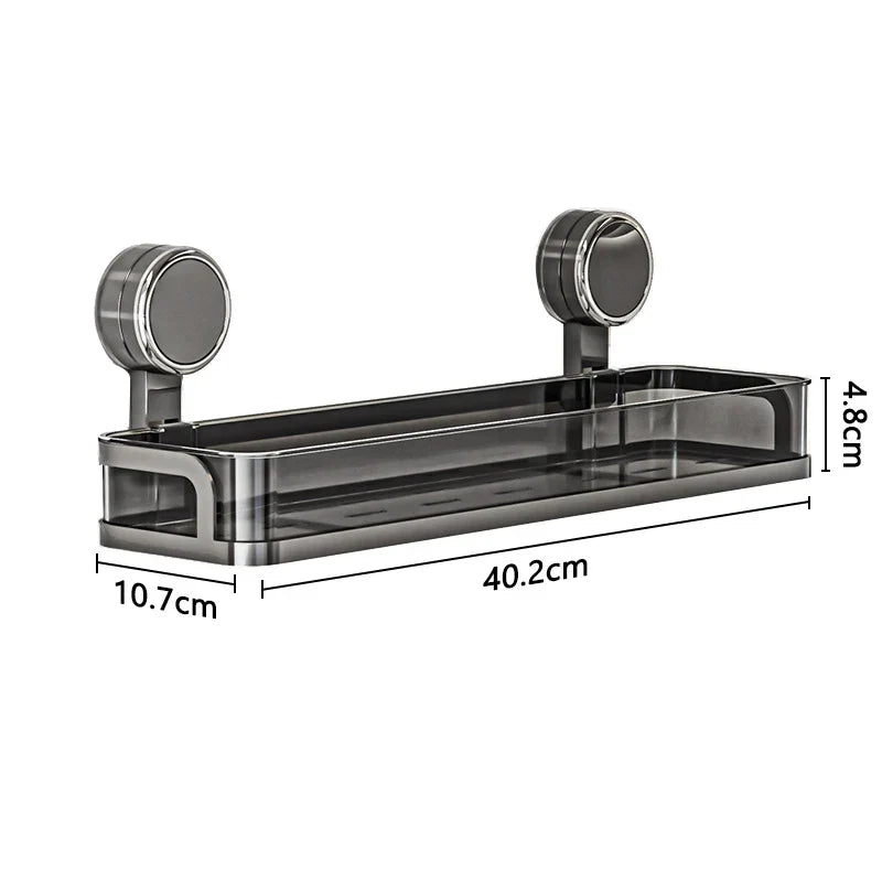 Wall shelf with suction cup | No drilling | Shelf for bathroom & kitchen | Multifunctional