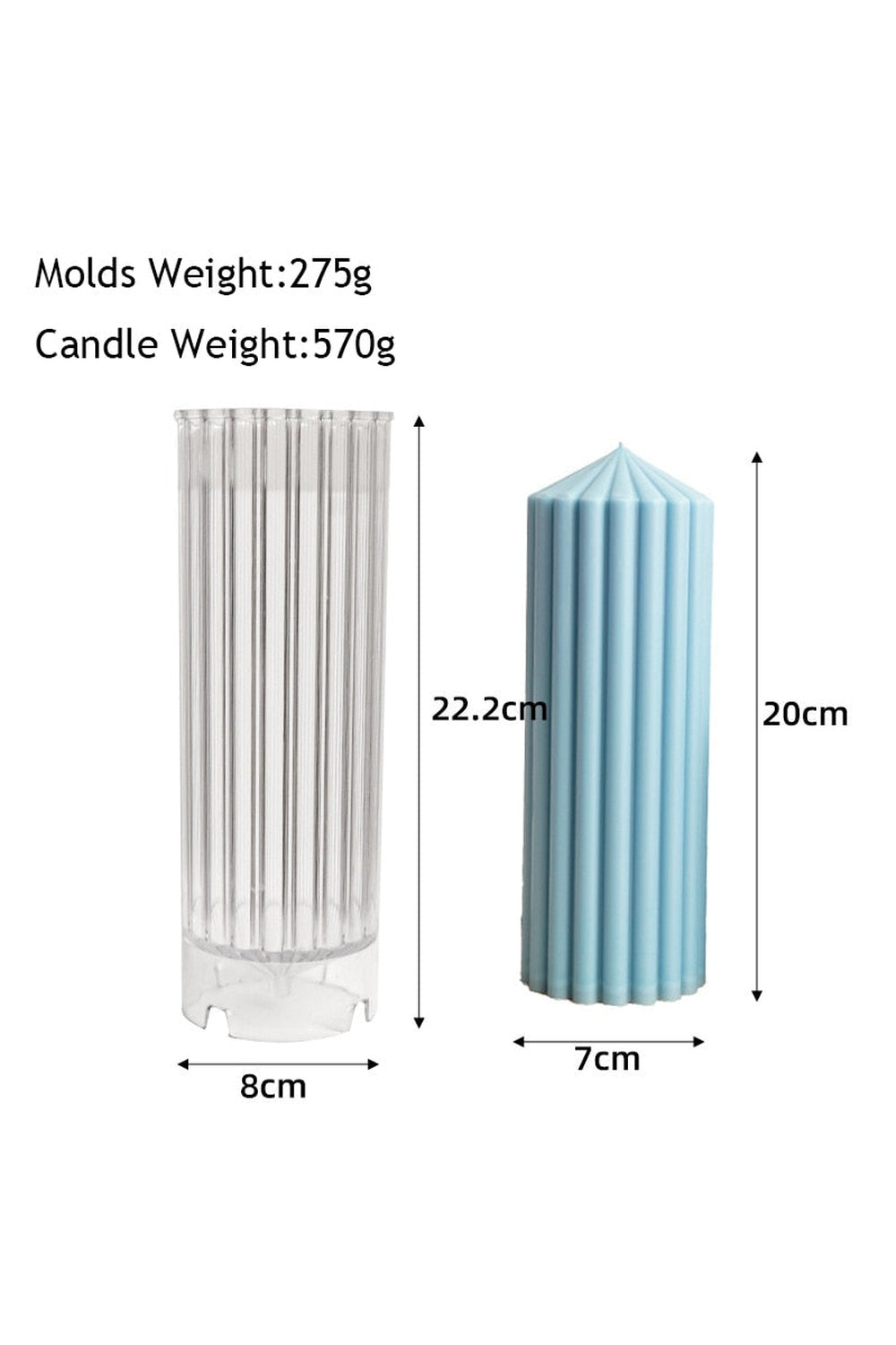 striped column candle shape