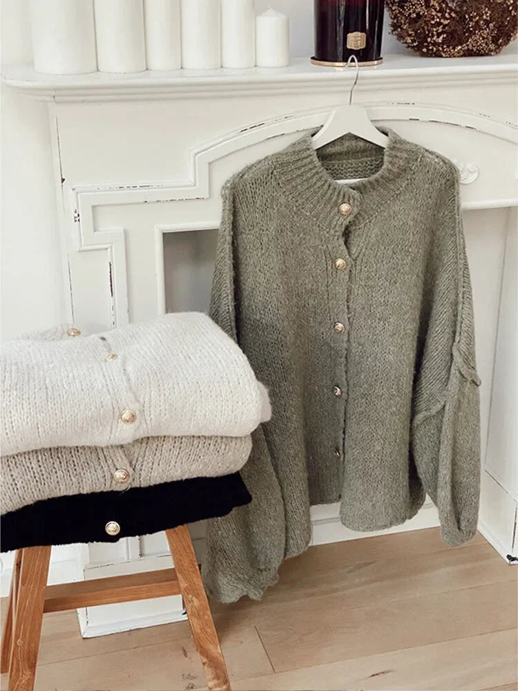 Sylis-Mode | Stylish Oversized Wool Cardigan for Women