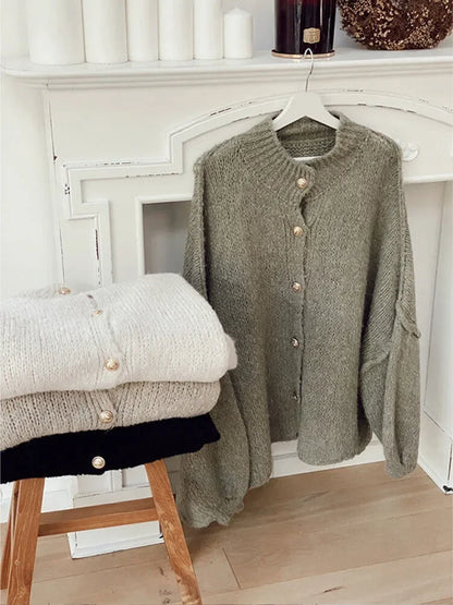 Sylis-Mode | Stylish Oversized Wool Cardigan for Women