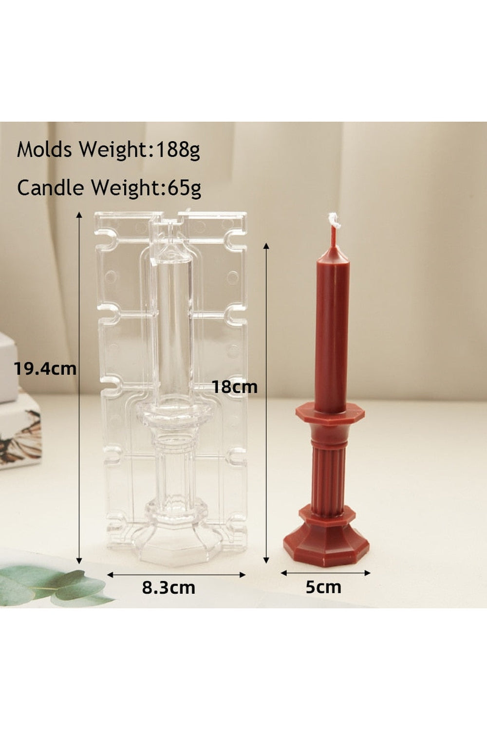 striped column candle shape