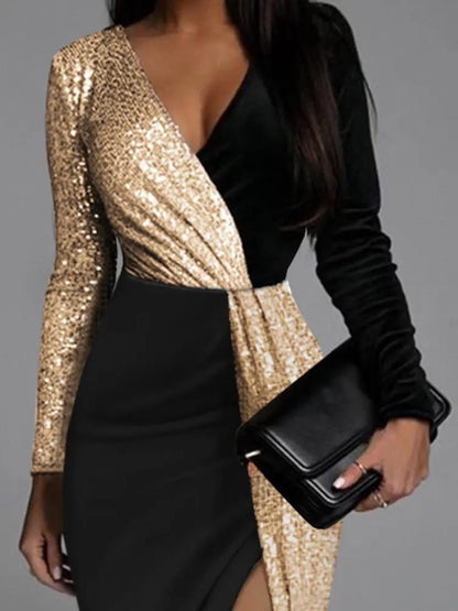 Sylis | Dress with shimmering gold effects