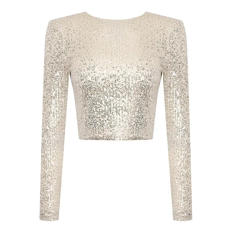 Sylis-Mode | Elegant Sequin Cropped Top