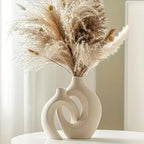 Set of 2 Hollow Ceramic Vases with Modern Scandinavian Design