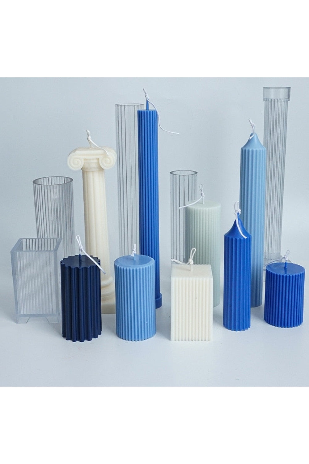 striped column candle shape