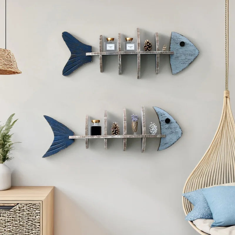 Nordic Fish Wooden Shelf