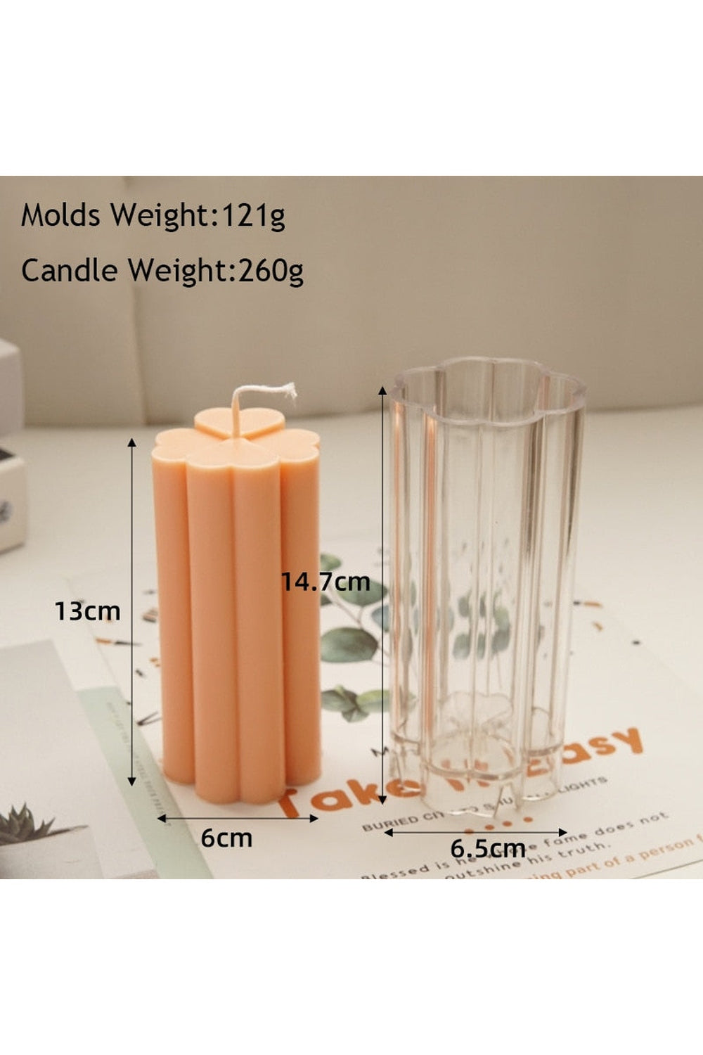 striped column candle shape