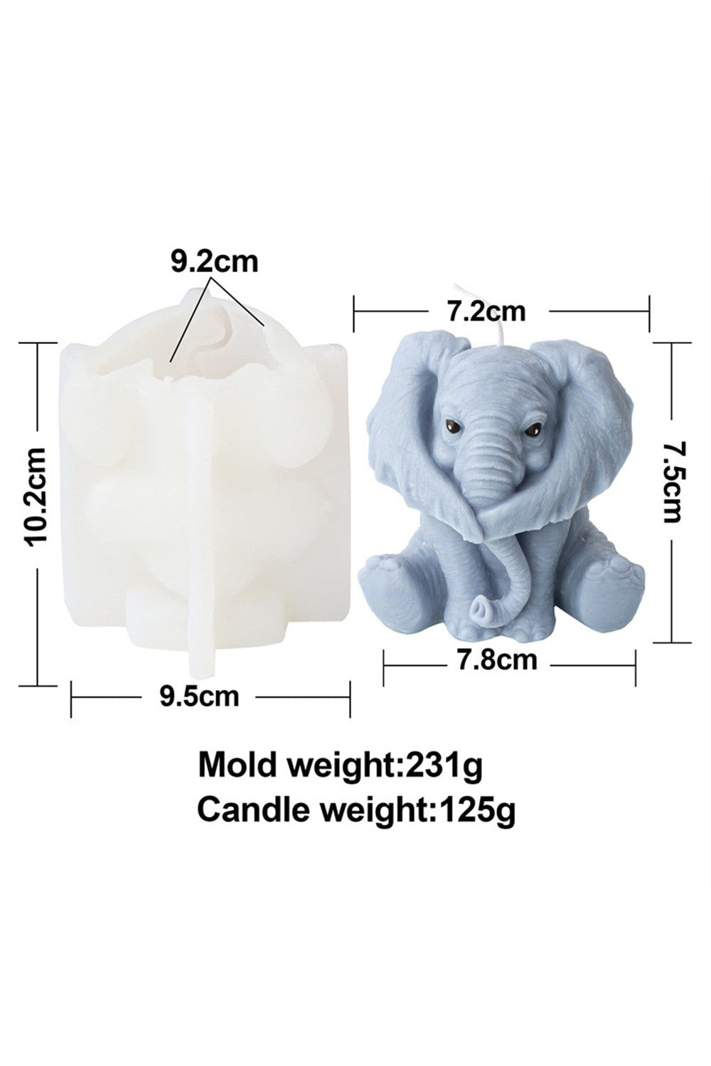 Elephant Candle Shape Design
