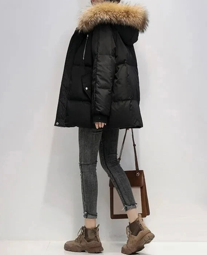Sylis-Mode | Winter coat with hood in faux fur