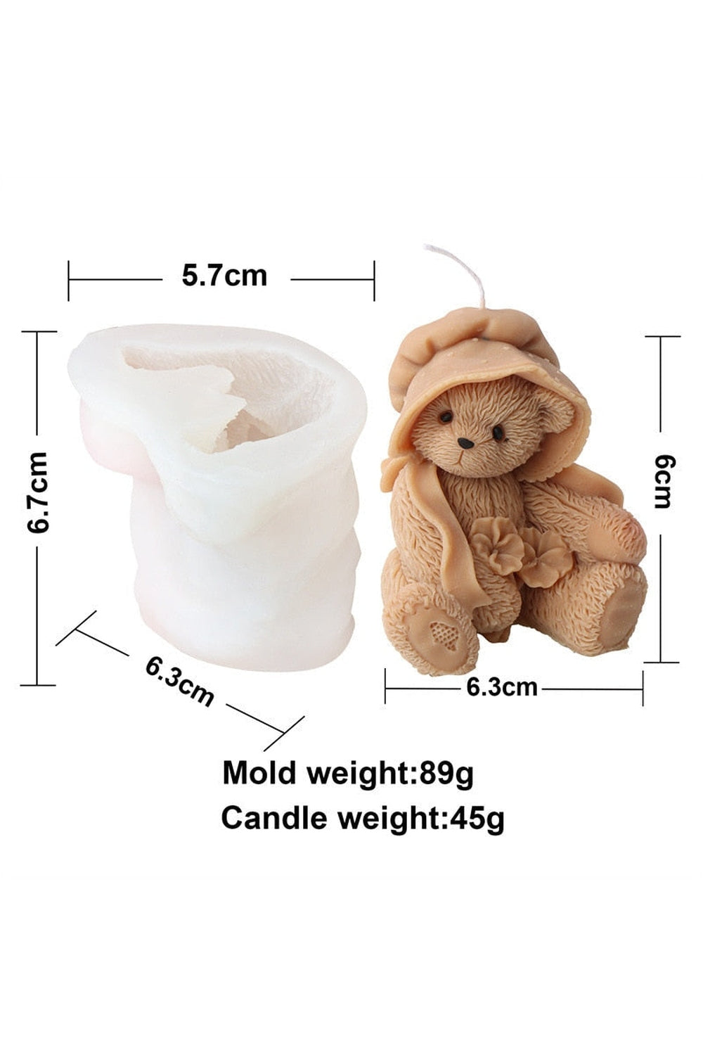 Bear Gypsum Candle Mold