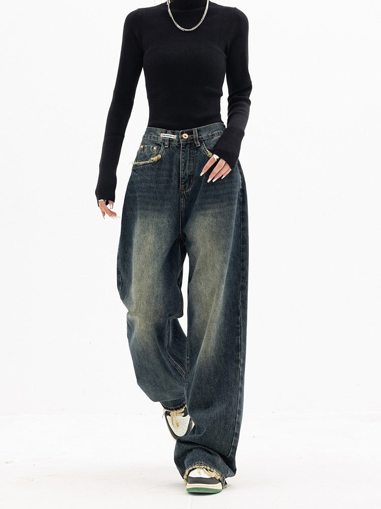 Sylis-Mode - Women's Vintage Baggy Jeans