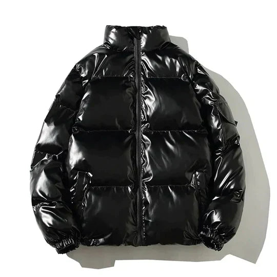 Sylis-Mode - Windproof metallic winter puffer jacket