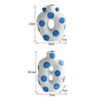 Blue Polka Dot Wonky Vase