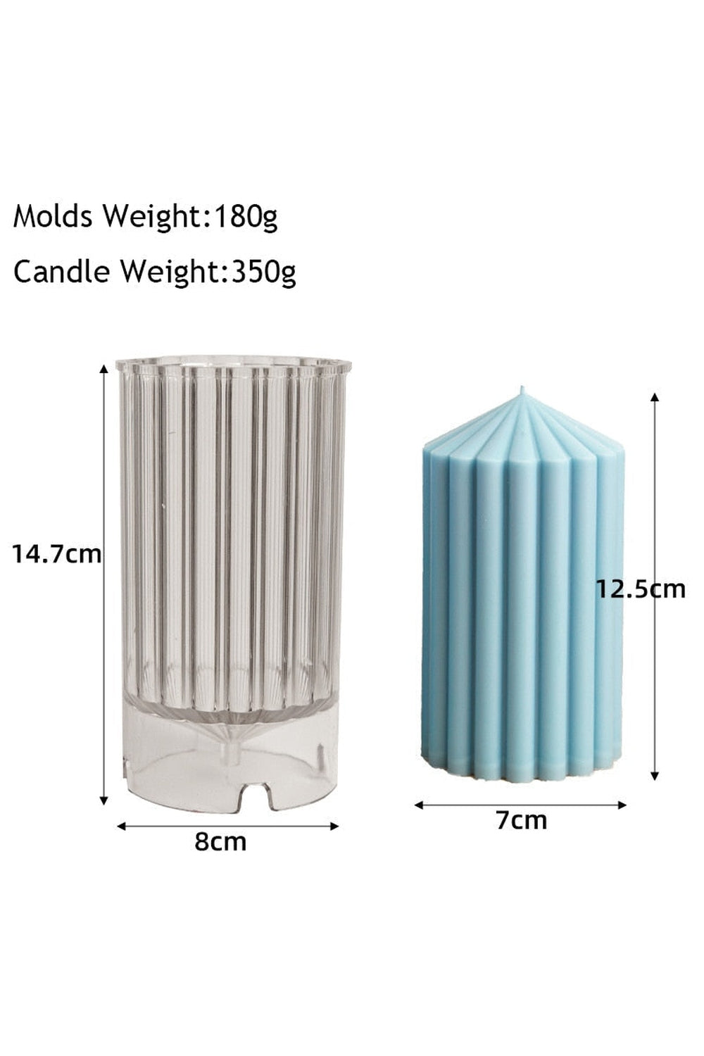 striped column candle shape