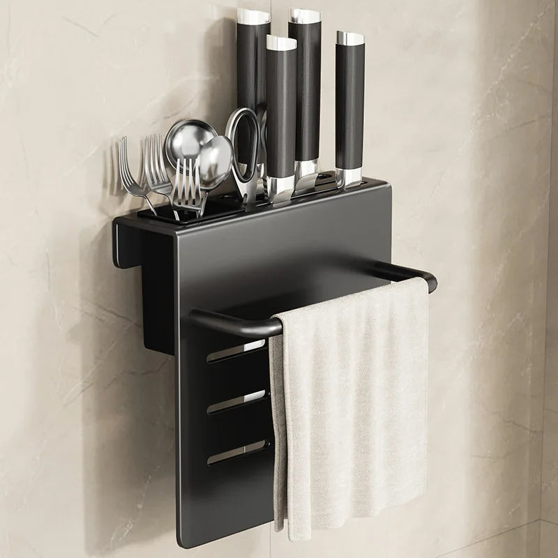ChefSpace Wall-mounted Knife Holder with Cutting Board Storage – Stainless Steel