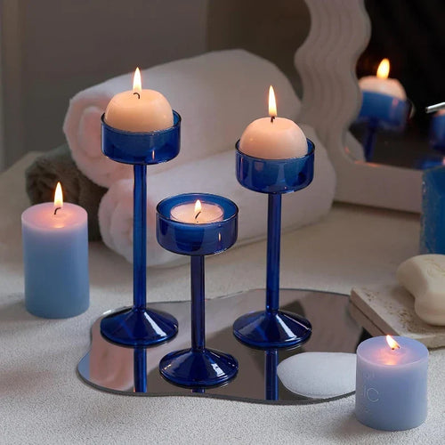3-Piece Tealight Glass Candle Holder Set