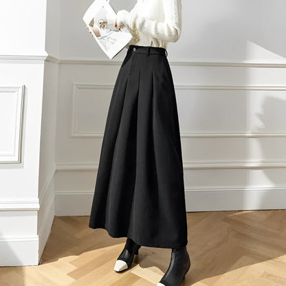 Sylis with high waist pleats of wool
