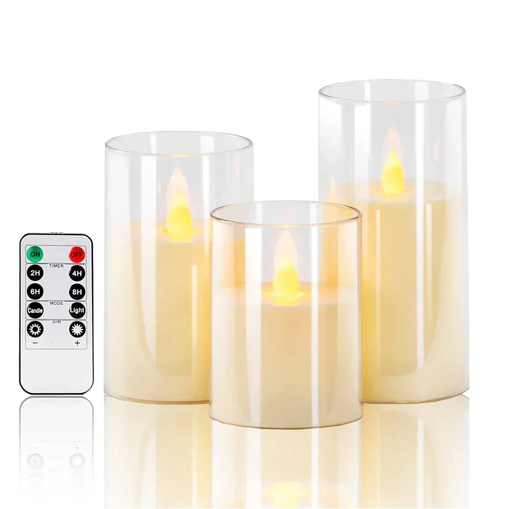 Realistic LED candles with atmospheric flame effect