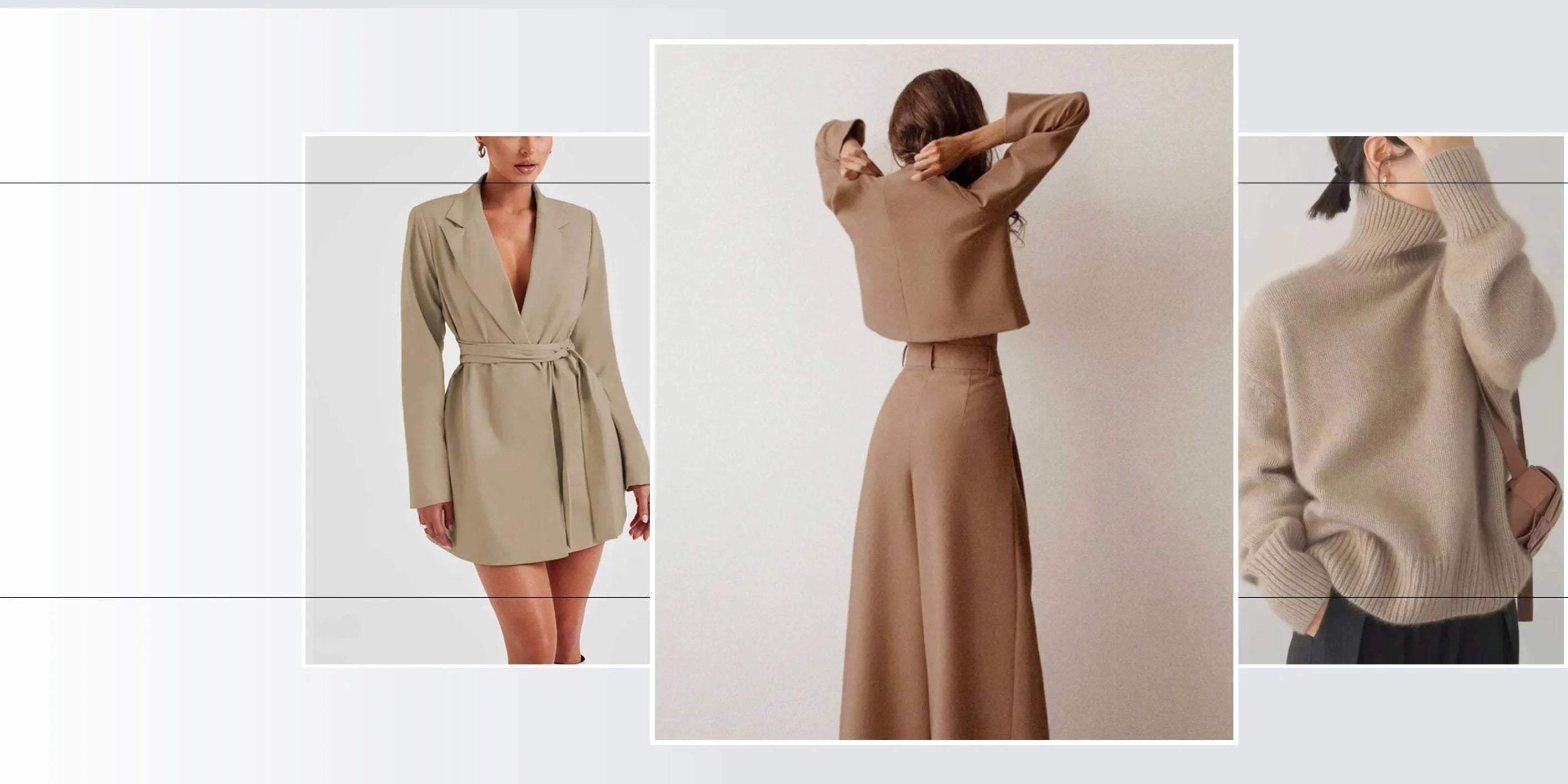 Three clothing items displayed on a white background