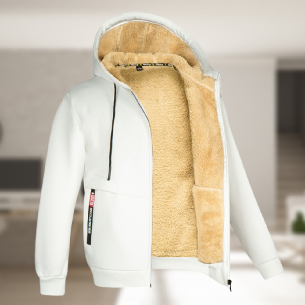 Casual winter hoodie for men with fleece lining