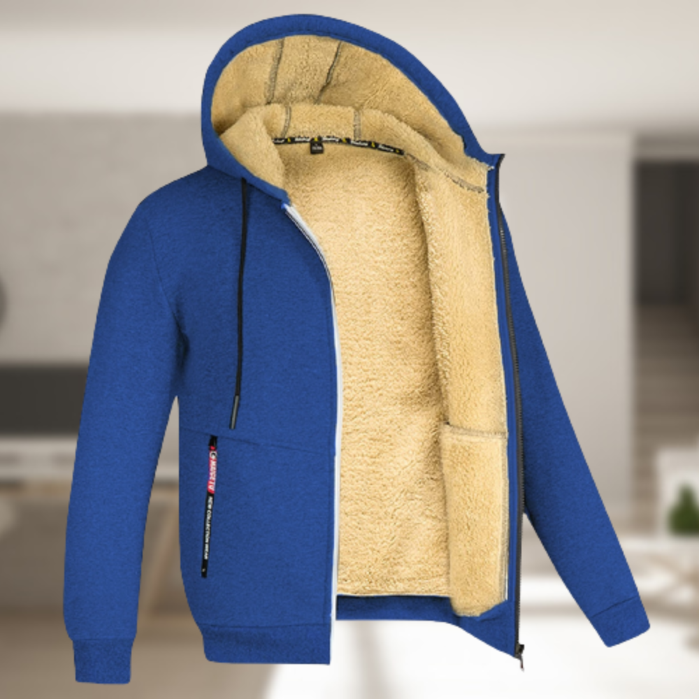 Casual winter hoodie for men with fleece lining