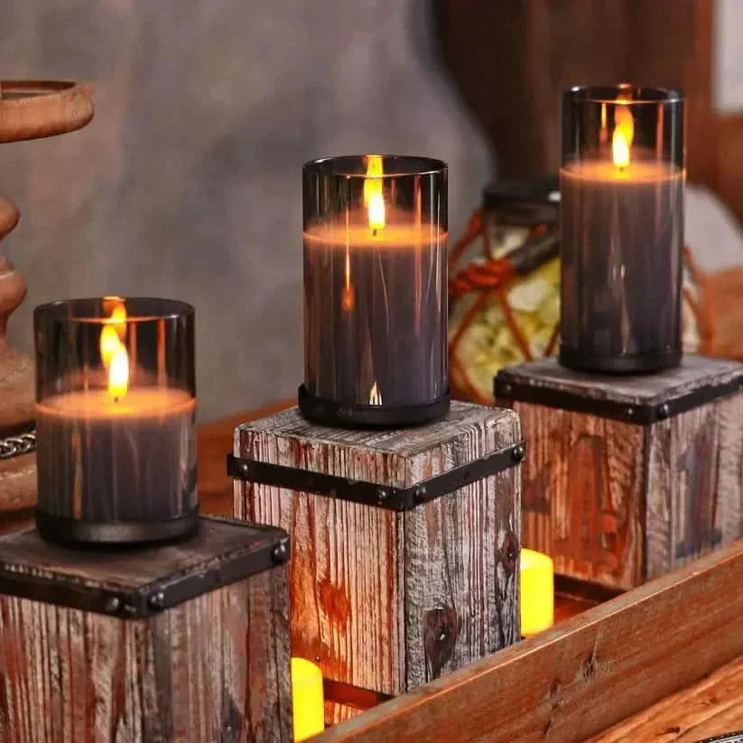 Wireless set for warm, safe light without an open flame