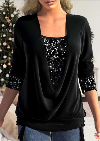 Sylis-Mode | Women's Blouse Long Sleeve & Sequins Elegant & Comfortable Fit