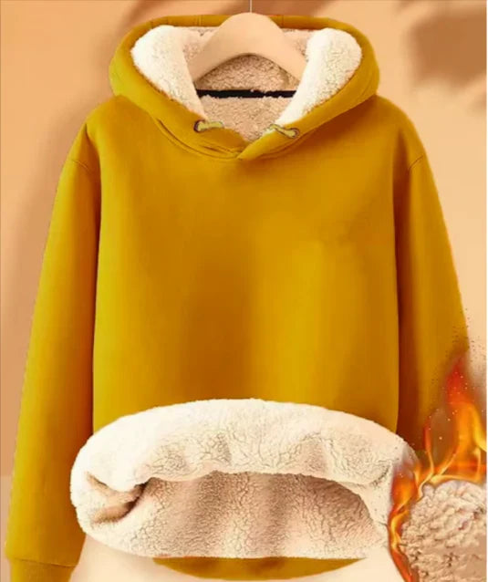 Sherpa lining sweatshirt with hood