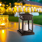Solar-powered candle lanterns for garden and balcony – Weatherproof, Decorative LED lighting