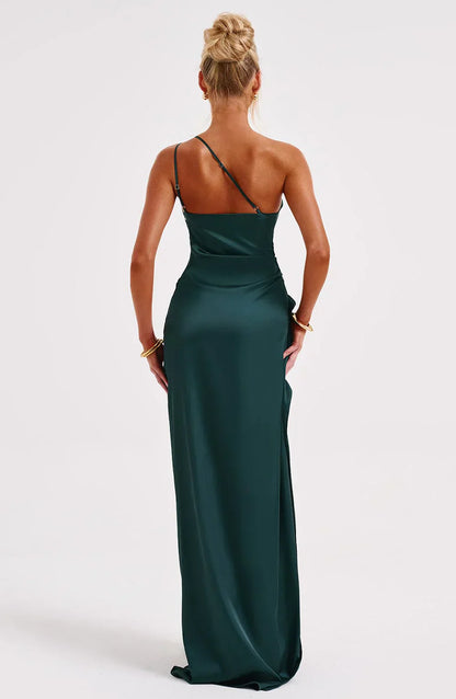 Sylis divided satin with one shoulder