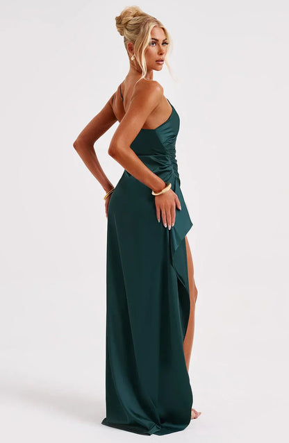 Sylis divided satin with one shoulder