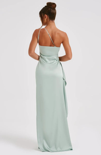 Sylis divided satin with one shoulder