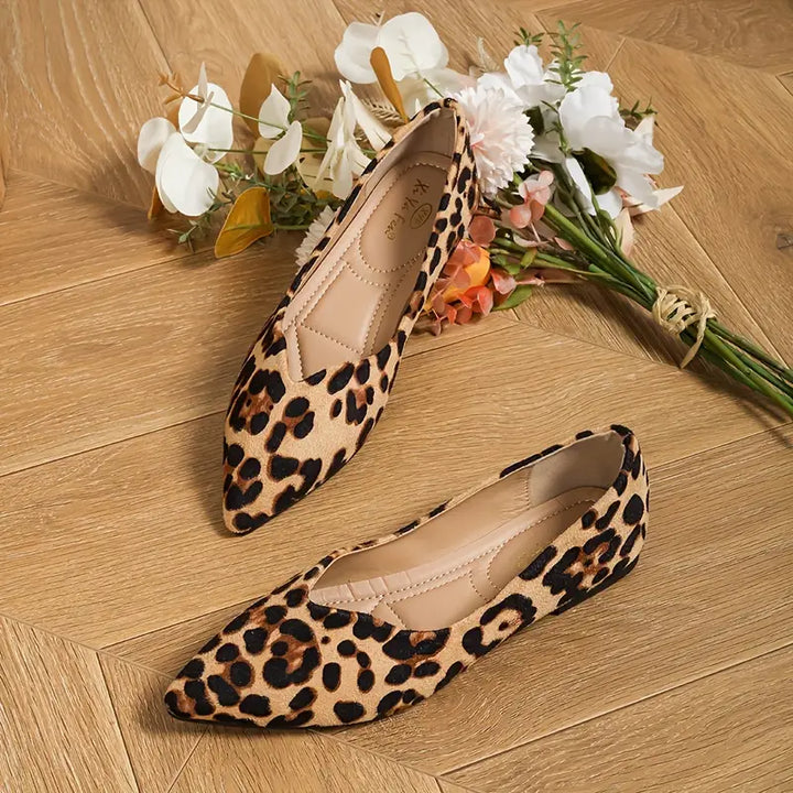 Sylis | Elegant and lightweight lace ballerinas with leopard pattern