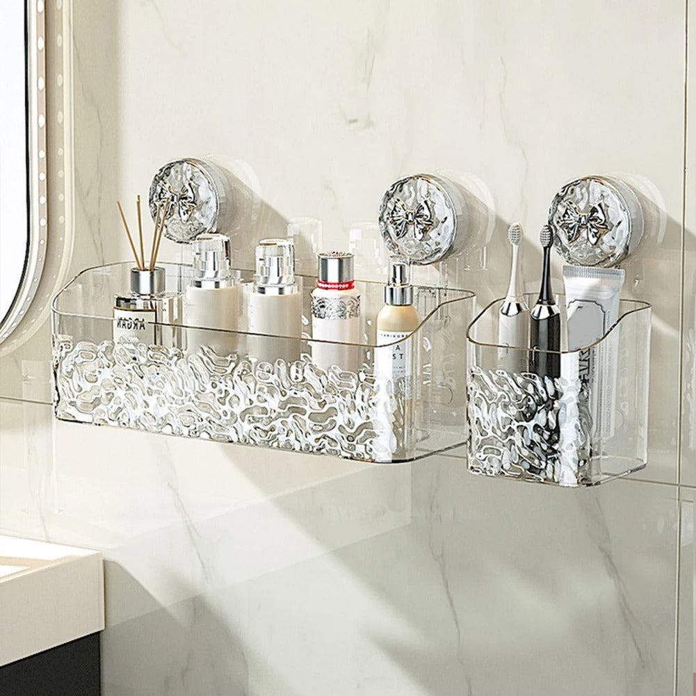 Practical wall shelf Drill-free storage in the bathroom