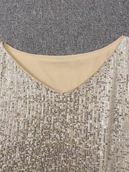 Sylis | Party sequin dress with contrast