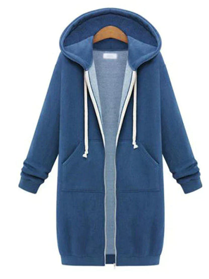Sylis-Mode | Zip-Up Hoodie knee-length