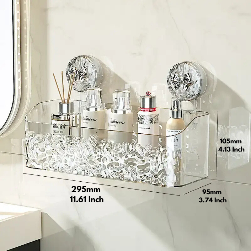 Practical wall shelf Drill-free storage in the bathroom
