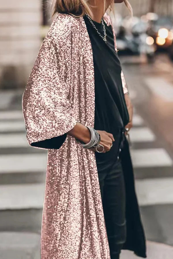 Sylis shiny windbreaker knit with sequins - Suzie
