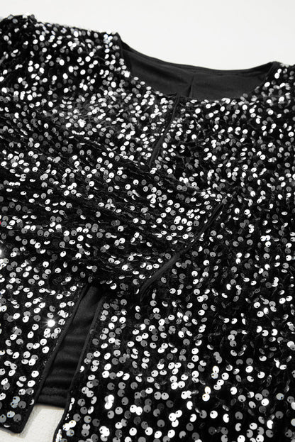 Sylis with sequins and open front