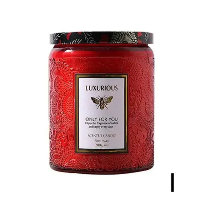 Scented candle glass with essential oils