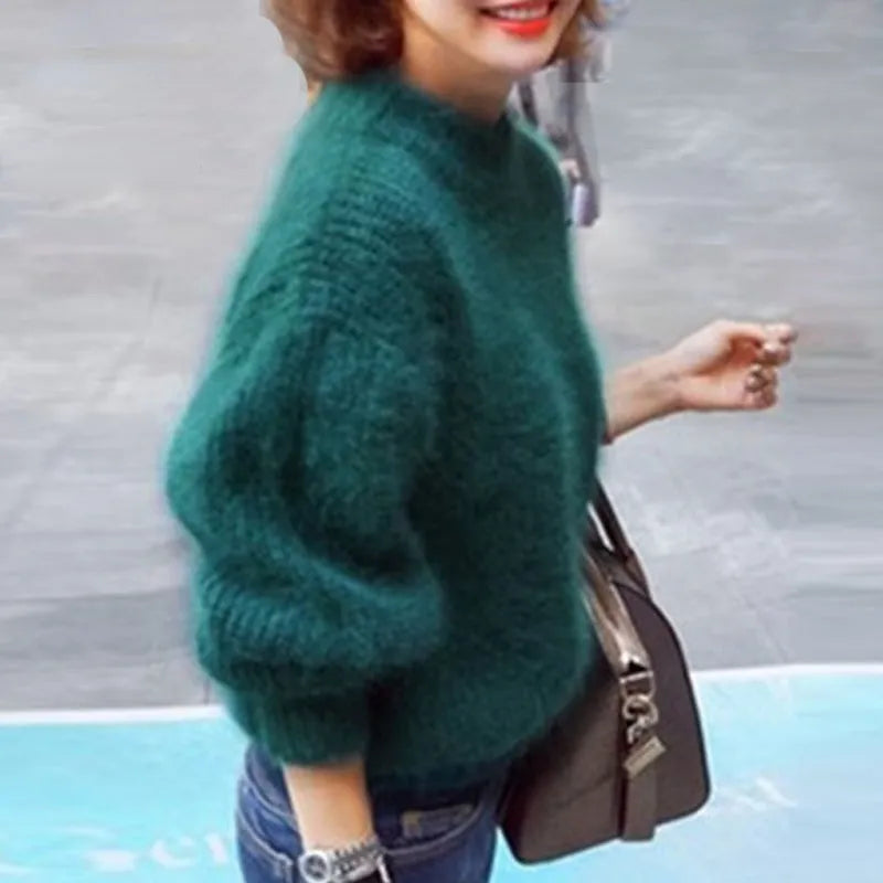 Sylis-Mode - Loose knitted solid color sweaters - Vintage Angora sweater