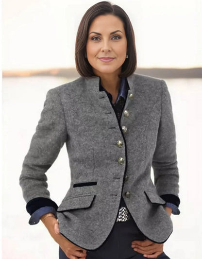 Sylis-Mode | Multibutton women's jacket in wool with color combination