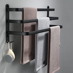 FlexRack – Wall-Mounted Aluminum Bathroom Shelf with 3 Crossbars