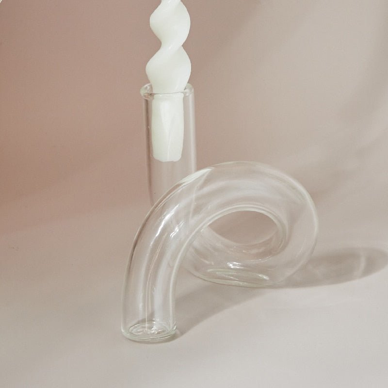 Candle holder made of glass vase