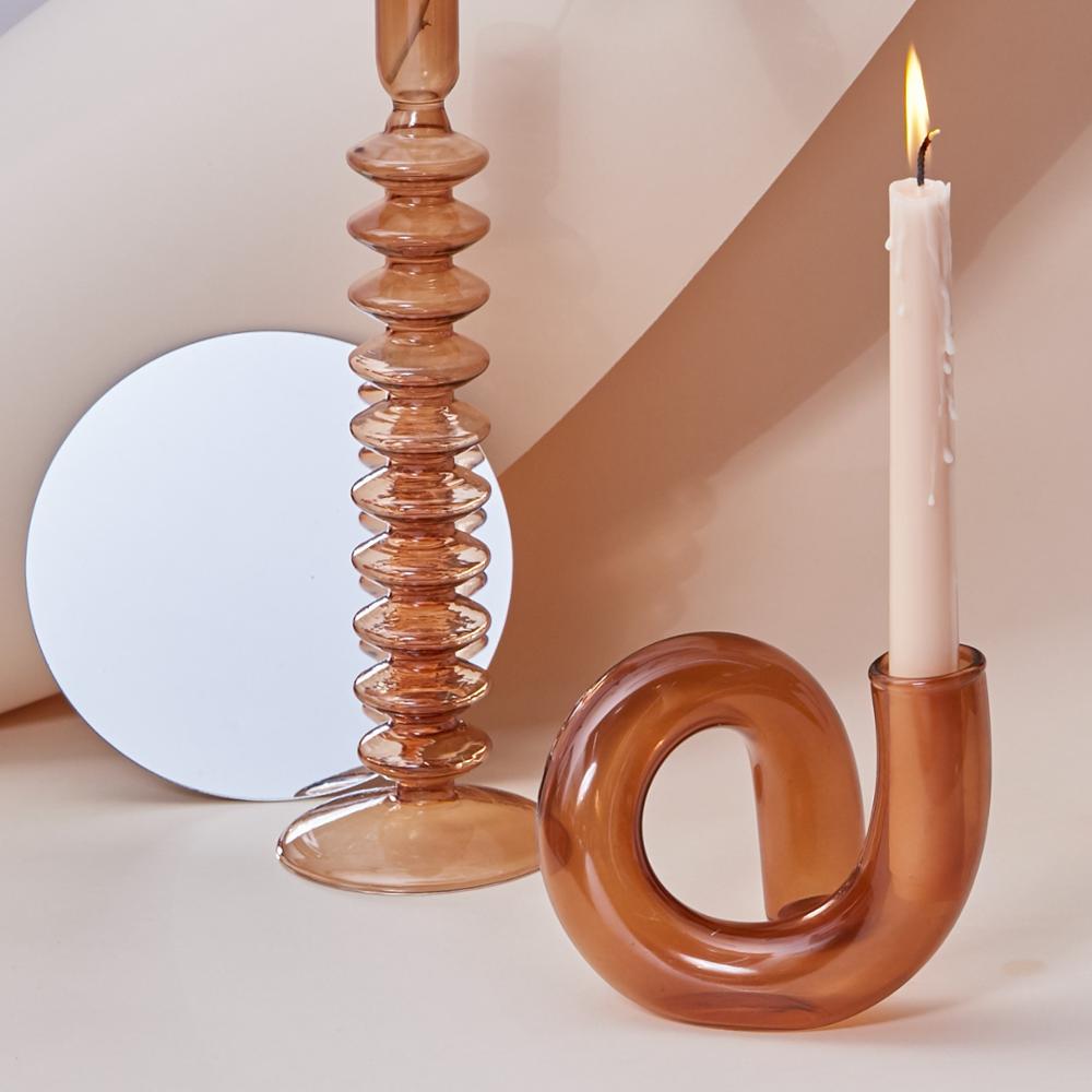 Candle holder made of glass vase