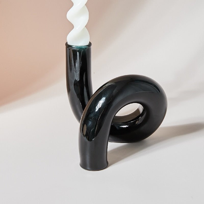 Glass vase candle holder