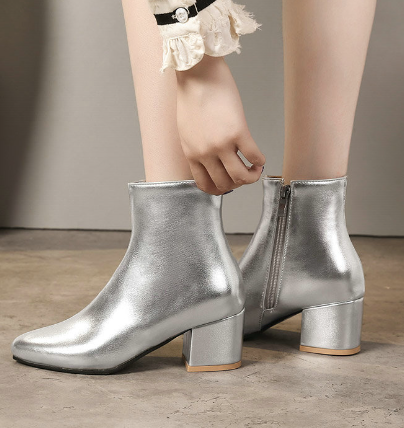 Sylis-Mode | Stylish Silver Ankle Boots