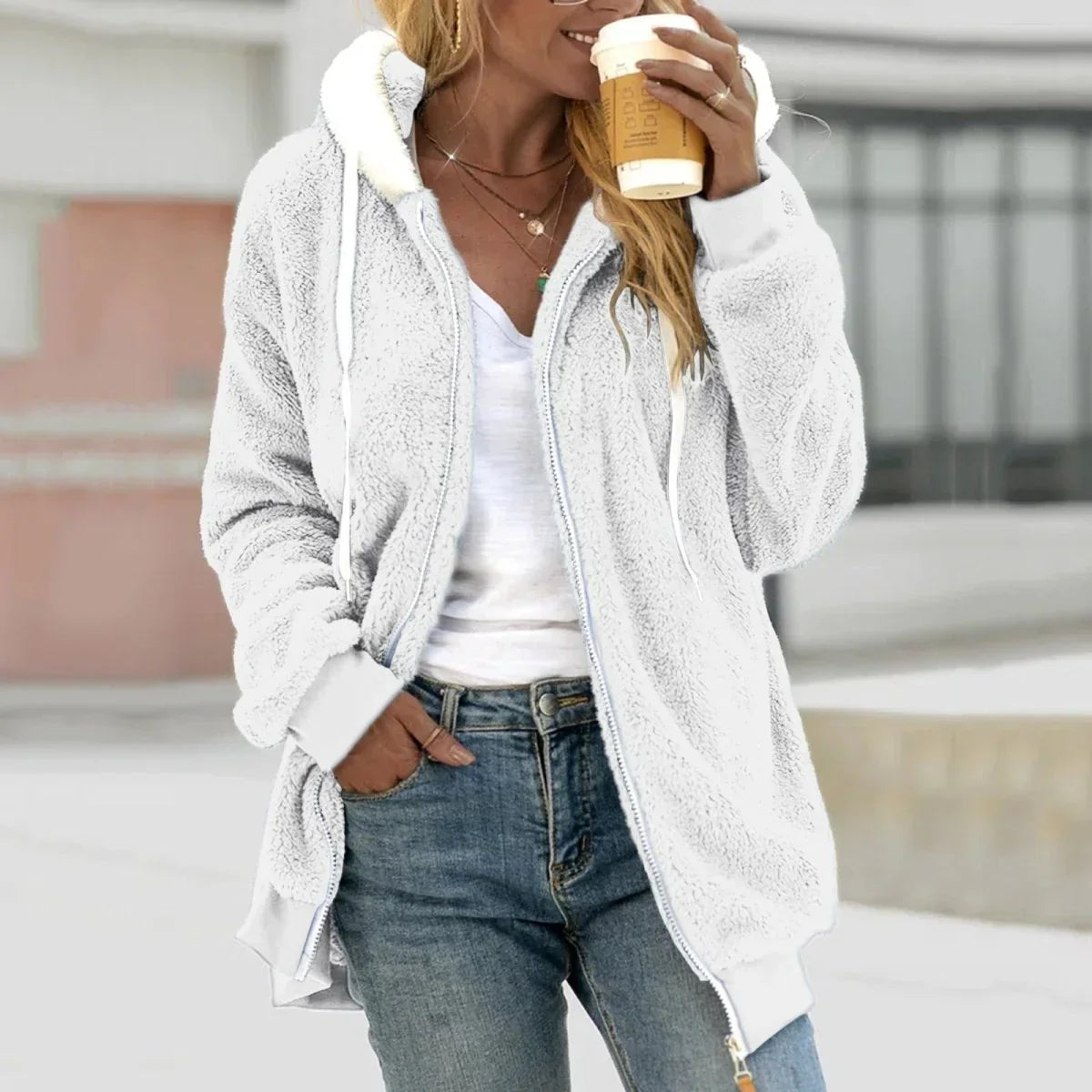 Sylis-Mode | Extra warm Teddy-Fleece Zip Hoodie