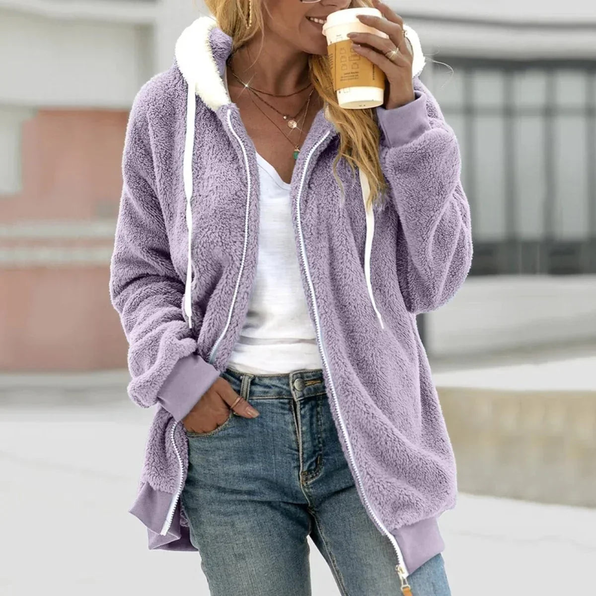 Sylis-Mode | Extra warm Teddy-Fleece Zip Hoodie